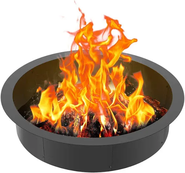 VEVOR Fire Pit Ring Round 35 Inch Outer Steel Liner DIY Campfire Ring Firepit