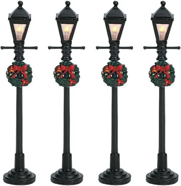 LEMAX Gas Lantern Street Lamp, set of 8, Battery Operated (4.5V) #64500