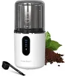 DmofwHi Cordless Coffee Grinder Electric, USB Rechargeable Coffee Bean Grinder with 304 Stainless Steel Blade and Removable Bowl-White