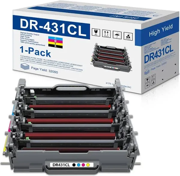 DR433CL Drum Unit DR-433CL Replacement for Brother DR 433CL use with HL-L8260CDW HL-L8360CDW/CDWT HL-L9310CDW MFC-L8610CDW MFC-L8690CDW MFC-L8900CDW MFC-L9570CDW Printer, DR 433CL 1 Pack, Not Toner