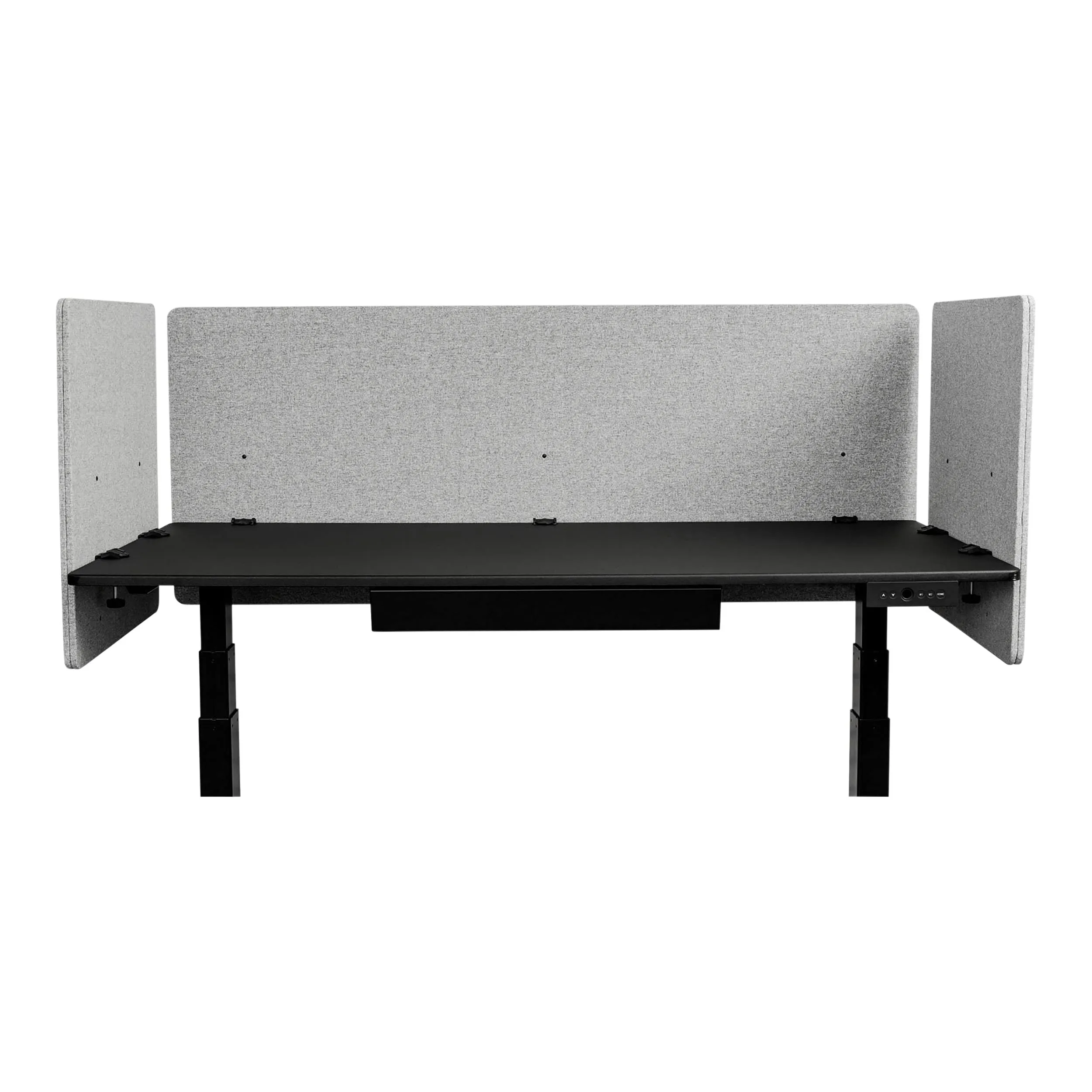 Stand Up Desk Store ReFocus Clamp-on Acoustic Desk Divider Privacy Panel That Reduces Noise and Visual Distractions (Cool Gray, 59" x 23.6", 23.6" x 23.6", & 23.6" x 23.6")