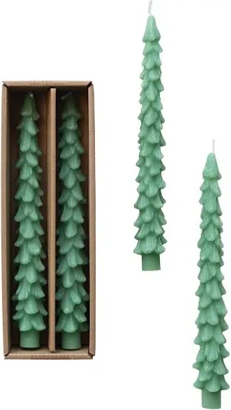 Creative Co-op Unscented Tree Shaped Taper Candles