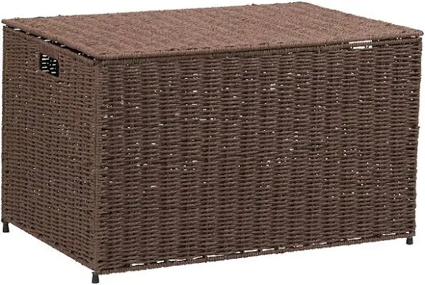 Household Essentials, Large, Paper Rope Woven Sturge Chest, Coffee, Dark Brown