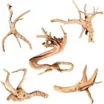 majoywoo Natural Driftwood for Aquarium Decor Fish Tank Decorations, Assorted Spider Wood Branch 4-8" 5 Pcs, Reptile Decor