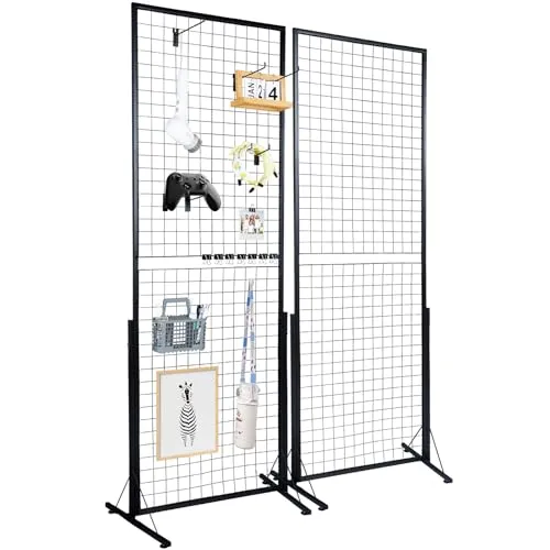 2 Packs VEVOR 2Pcs 2x5.6ft Grid Wall Panels Tower,Wire Gridwall Display Racks