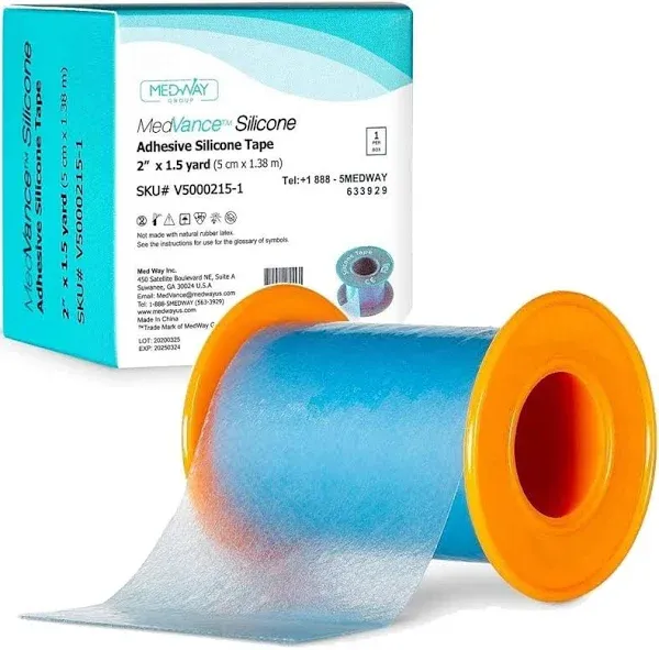 MedVance Silicone Tape 2" Wide Soft with Perforation and Cuttable (3 Pack, 1.5 Yards)