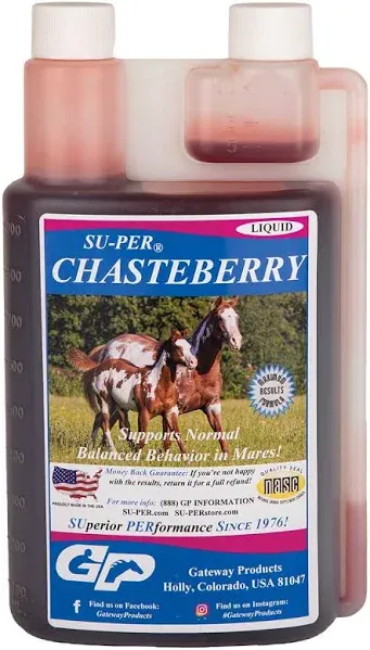 Chasteberry Liquid Supplement for Horses - Supports Hormone Regulation & Healthy Pituitary Gland Function in Mares - 1 Gallon, 4 Month Supply (120 Days)