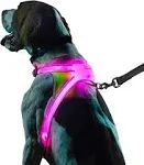 LightHound - Multicolor LED Illuminated Reflective Dog Harness Medium