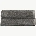 Ribbed Terry Hand Towels in Charcoal - Cozy Earth