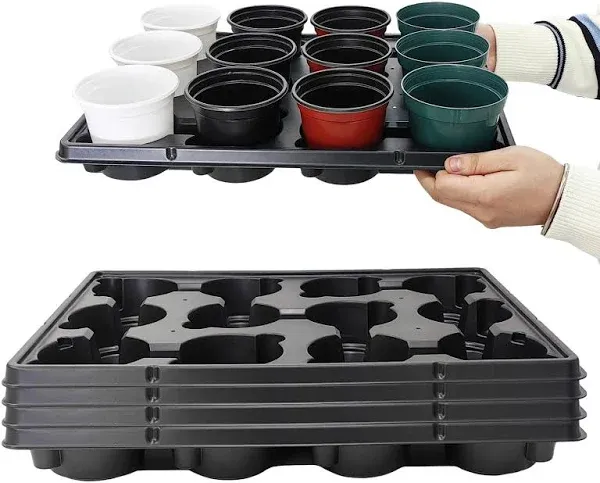 12 Cell Round Nursery Pots Trays Thickened Durable Seedling Pots Shuttle Carryin