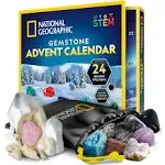 National Geographic Gemstone Advent Calendar - 2024 Advent Calendar for Kids with 24 Gemstones to Open Each Day, A Complete Rock Collection