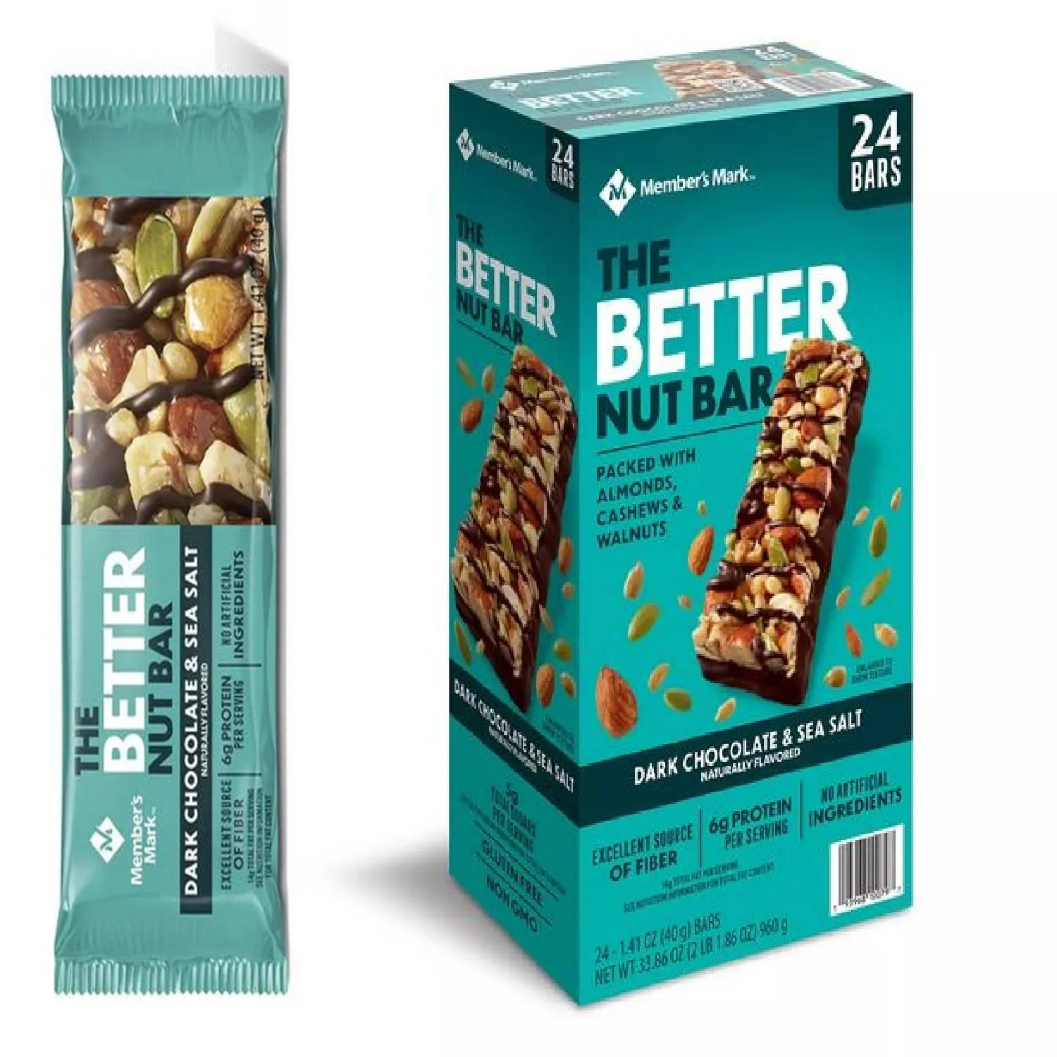 Member Mark Better Nut Bar Dark Chocolate and Sea Salt (24 ct.) (24 Count)