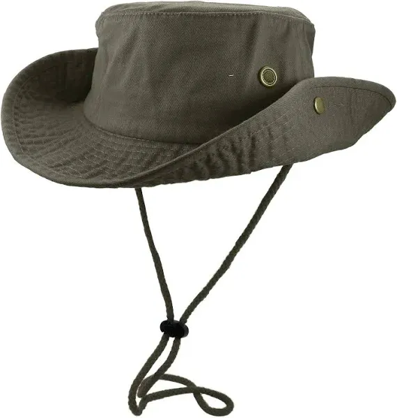 Gelante 100% Cotton Stone-Washed Safari Booney Sun Hats 1910-Khaki-L/XL