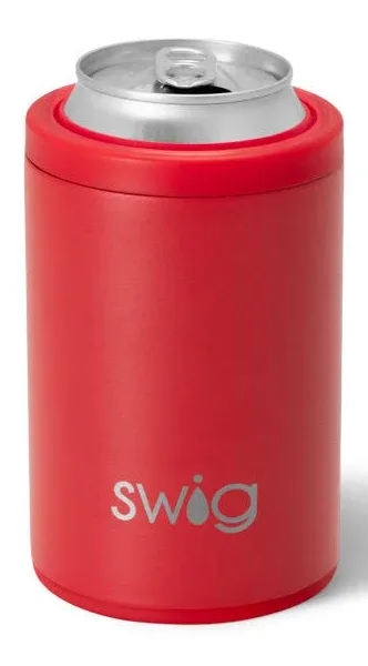 Matte Red 12oz Insulated Can + Bottle Cooler - Swig Life