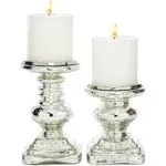 The Traditional Set of 2 Glass Candle Holder