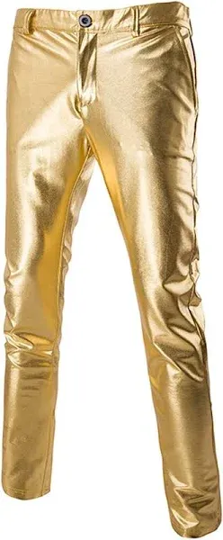 Night Club Metallic Gold Suit Pants/Straight Leg Trousers