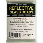 Reflective Glass Beads (1 LB Bag) | for Road Marking, Curb Paint, Traffic Paint, Pavement Striping, Parking Lots, Crosswalks, Driveways, Airports, Traffic Signs, Painting, Arts & Crafts