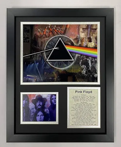 Legends Never Die Pink Floyd Mosaic- English Rock Band Collectible | Framed Photo Collage Wall Art Decor - 12"x15" (16187U)