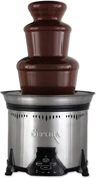 Sephra "Elite" Home Chocolate Fountain. 18", 4 Pin, Removeable Bowl Model. Up to 6lb Chocolate, great for up to 50 guests. Stainless Steel Heated Basin, Not Recommended for Commercial Use.