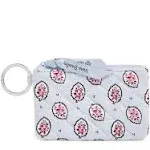 NWT-Vera Bradley Cotton Zip Id Case Wallet, Flamingo Party