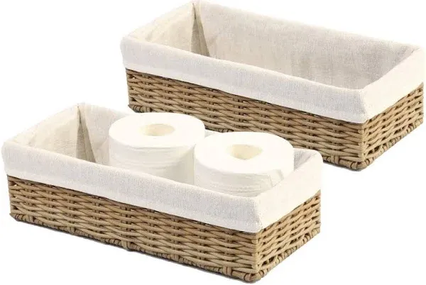 HOSROOME Bathroom Wicker Baskets for Organizing Toilet Paper Basket Storage Bask