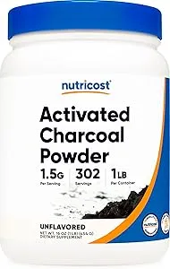 Nutricost Activated Charcoal Powder 1lb - Food Grade Powder, Vegan, Gluten Free, Non-GMO