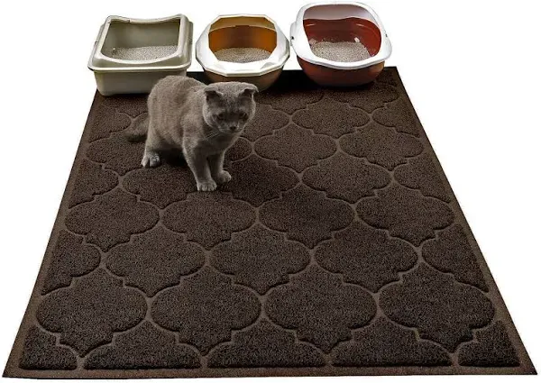 Cat Litter Mat, XL Super Size, Phthalate Free, Easy to Clean, 46x35 Grey 