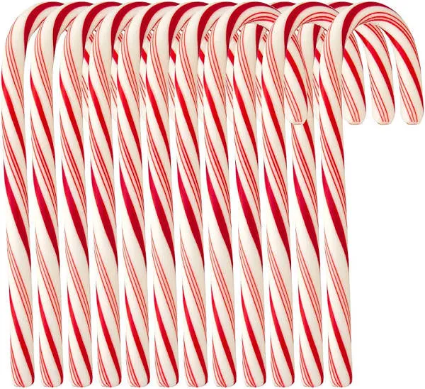 Candy Cane Peppermint Flavored 72 Pieces Individually Wrapped Free Creative Idea Booklet Included. Red & White