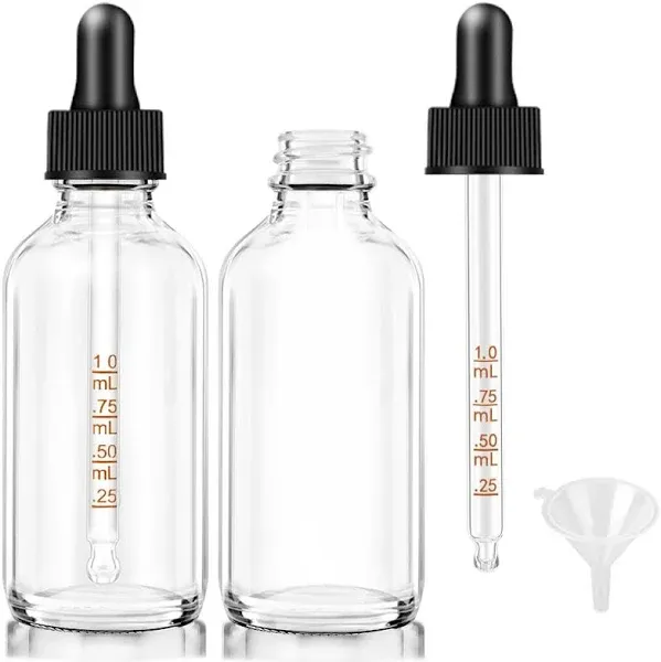 Bumobum Glass Dropper Bottles 2 oz Clear and Amber