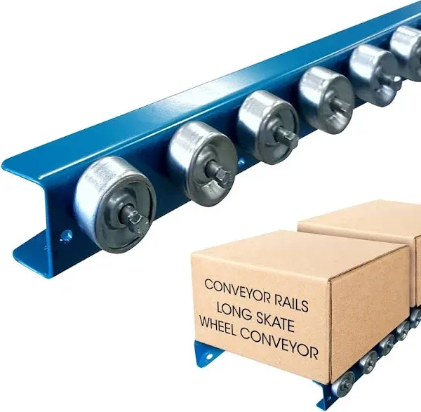 Conveyor Rails- Heavy Duty Flow Rail 5′ Long Skate Wheel Conveyor, T2 Flow