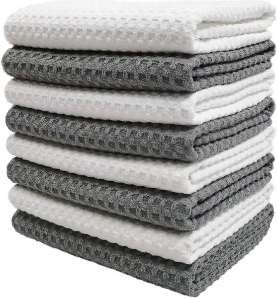 Premium Microfiber Waffle Weave Kitchen Towels 16 x 28 Inch Ultra Absorbent a...