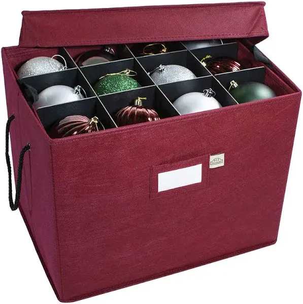  Christmas Ornament Storage Box with Adjustable Acid-Free Dividers, 3 