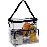 Masirs Clear Lunch Bag - Durable PVC Plastic See Through Lunch Bag with Adjustable Shou