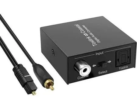 Optical to Coaxial or Coax to Optical Digital Audio Converter Adapter