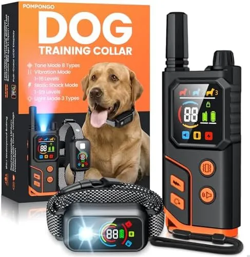 Dog Shock Collar 3300FT with Light for Night Walks, Dog Training Collar with ...