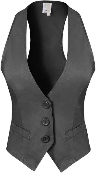 Design by Olivia Women's Dressy Casual Versatile Racerback Vest Tuxedo Suit Waistcoat