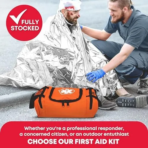 Ever Ready First Aid EMS First Responder Fully Stocked Trauma First Aid Kit