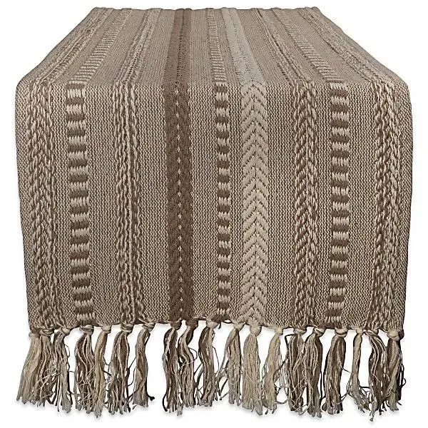 DII Stone Braided Stripe 72&quot; x 15&quot; Table Runner