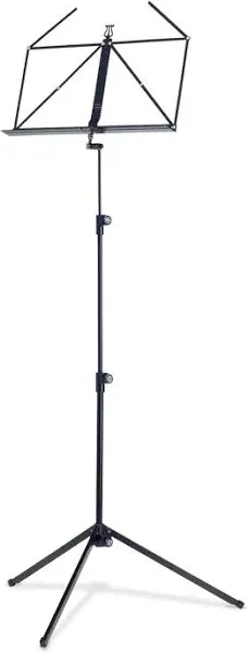 K&M Konig & Meyer 10010.000.55 Music Stand | Large Deep Desk | Sturdy Base | Adjustable 3pc Telescopic Design | Folding Compact | Pro Grade for Musicians | German Made | Black