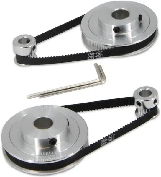 Zeberoxyz 2PCS Set GT2 Synchronous Wheel 20 Teeth Bore Aluminum Timing Pulley with 2PCS Length 200mm Width 6mm Belt