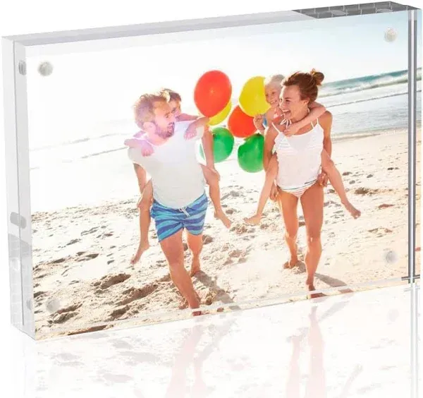 TWING Acrylic Photo Frame 5x7 Inches 4 Magnet Double Sided Microfiber Cloth