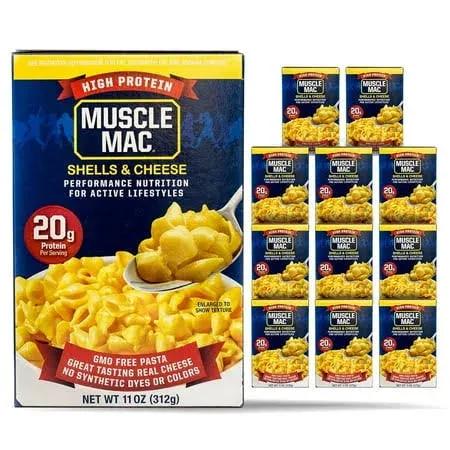 Muscle Mac Shells High Protein Pasta, Cheese (11 oz)