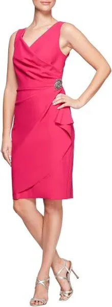 Alex Evenings Women's Side Ruched Cocktail Dress