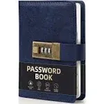 WEMATE Password Book with Lock, Password Book with Alphabetical Tabs 600+ Password Spaces, Password Logbook with Lock, Password Keeper for Computer