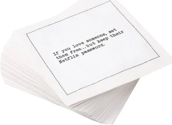 Five Star Napkins Bar Quotes Cocktail Napkins