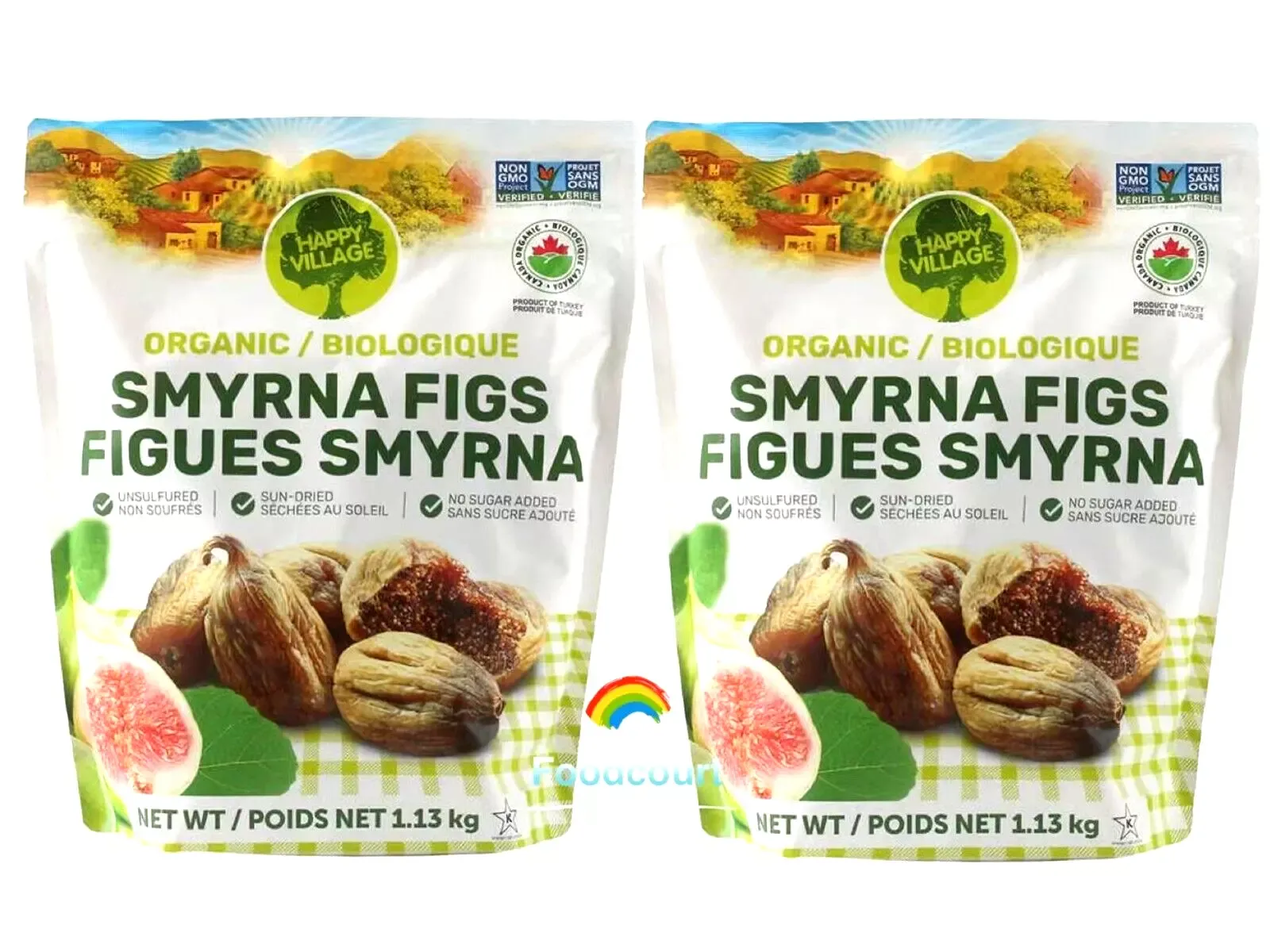 2 Packs Happy Village Organic Sun Dried Smyrna Figs 40 oz Each Pack, Total 5 lb