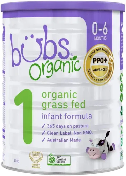 Bubs Organic Grass Fed Stage 1 Infant Formula