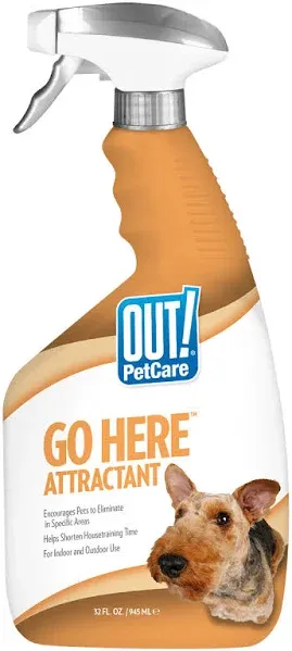 OUT! PetCare Go Here Attractant Indoor and Outdoor Dog Training Spray Housetrain