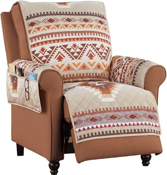 Collections Etc Quilted Neutral Southwest Aztec Furniture Cover