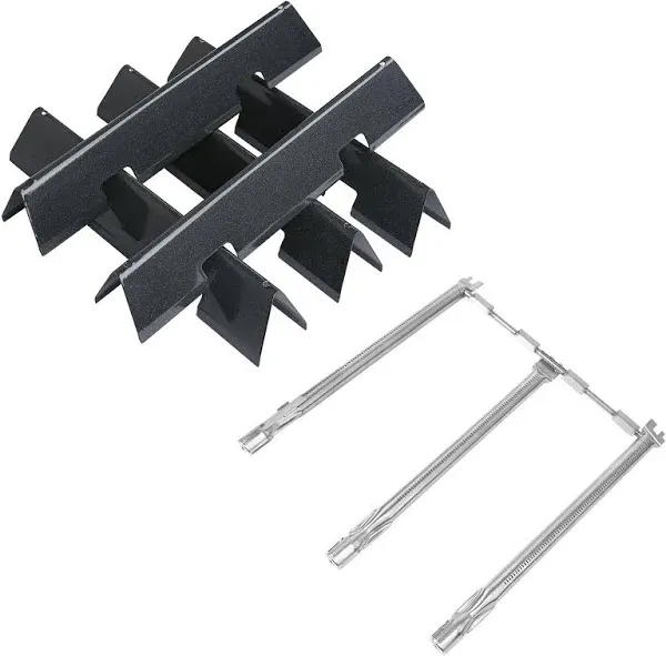 7636 Flavorizer 69787 Grill Burner Kit for Weber Spiri 300 Series GS4 Spirit II 300 Series E310 E320 E330 S310 S320 S330 68950(Front-Mounted Control),15.3" Heat Plate with 18" Burner